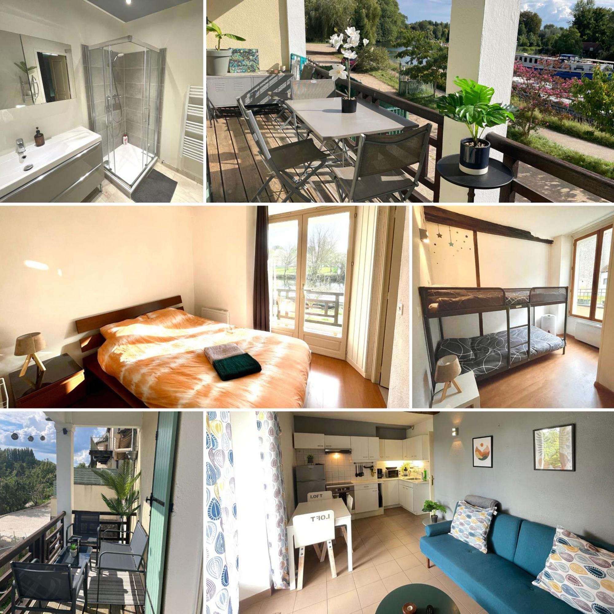 Apartamento T3-Balcon Plein Sud-Acces Direct Au Bord Du Loing Moret-sur-Loing Exterior foto